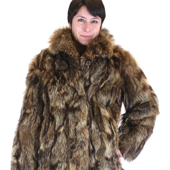Full Length Raccoon Coat -Medium - Picture 1 of 12